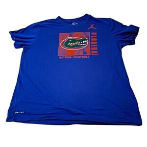 Nike Tee Florida Gators Football Dri-Fit T Shirt XL Blue Jordan Logo NCAA